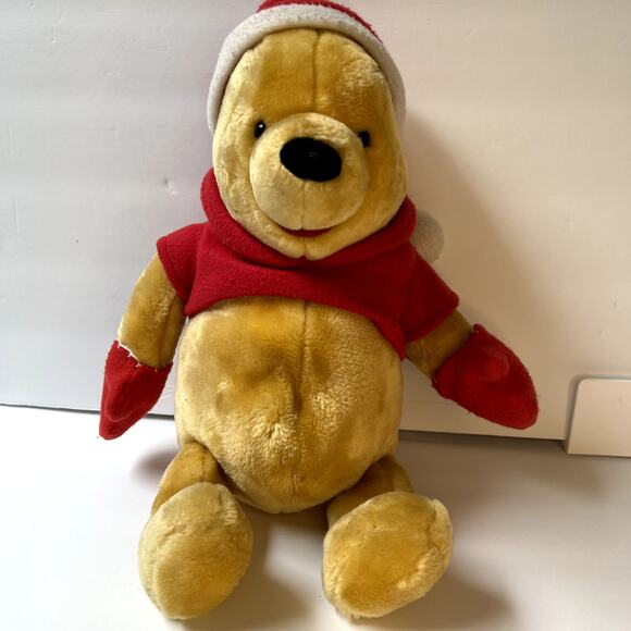 GUND Christmas Winnie The Pooh In Santa Hat Plush, Stuffed Bear - Picture 1 of 9